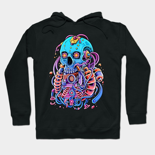 Optical Cyber Skull Hoodie by Efexampink